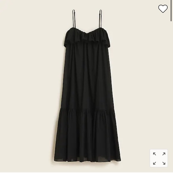 J.Crew Black Spaghetti Strap Ruffle Dress - Picture 2 of 12